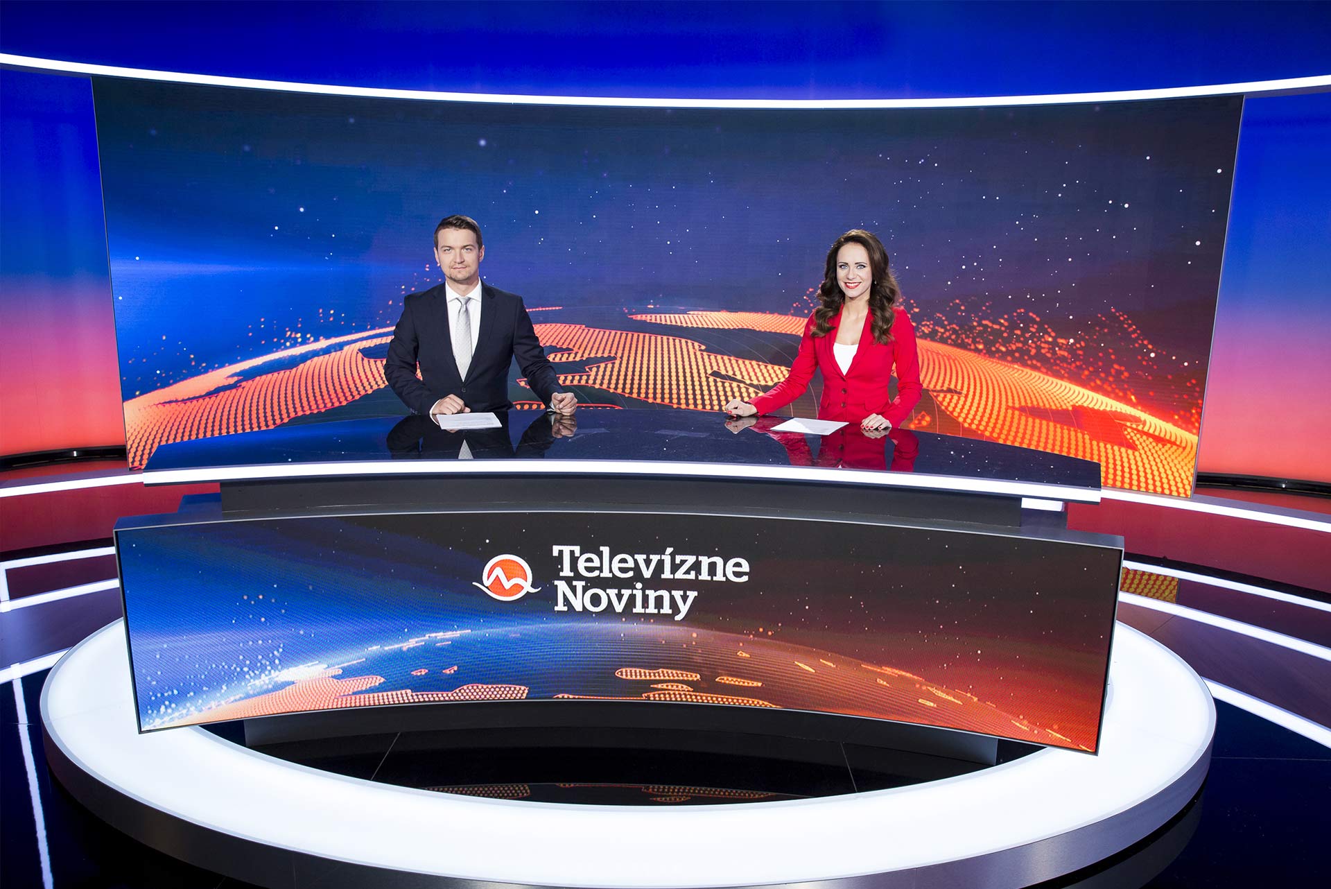TV MARKÍZA'S NEWS STUDIO, BRATISLAVA, SLOVAKIA